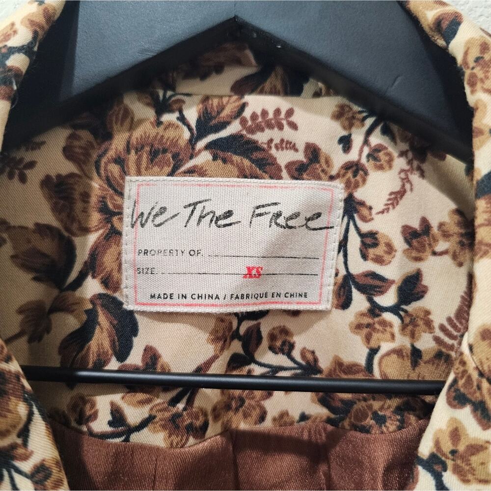 Free People Floral Print Boxy Blazer Sz XS - Picture 3 of 11